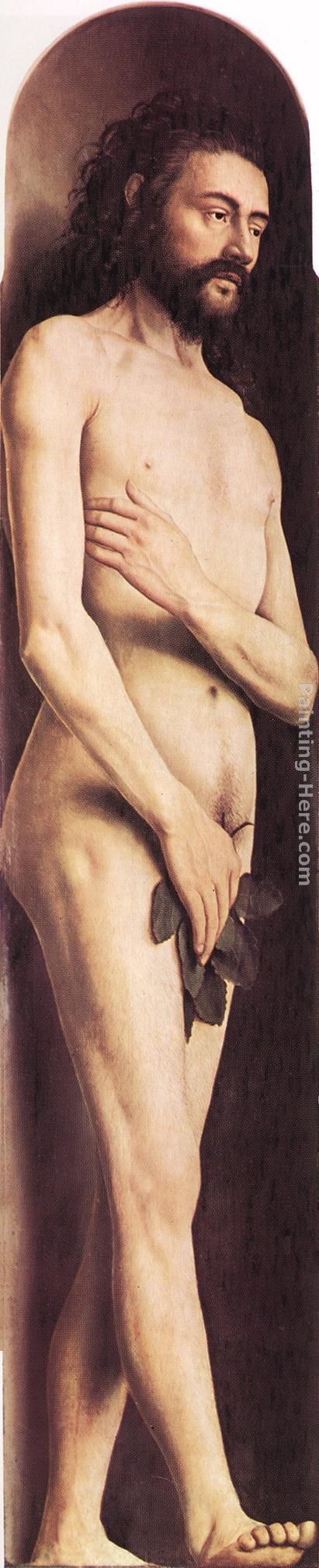 The Ghent Altarpiece Adam painting - Jan van Eyck The Ghent Altarpiece Adam art painting